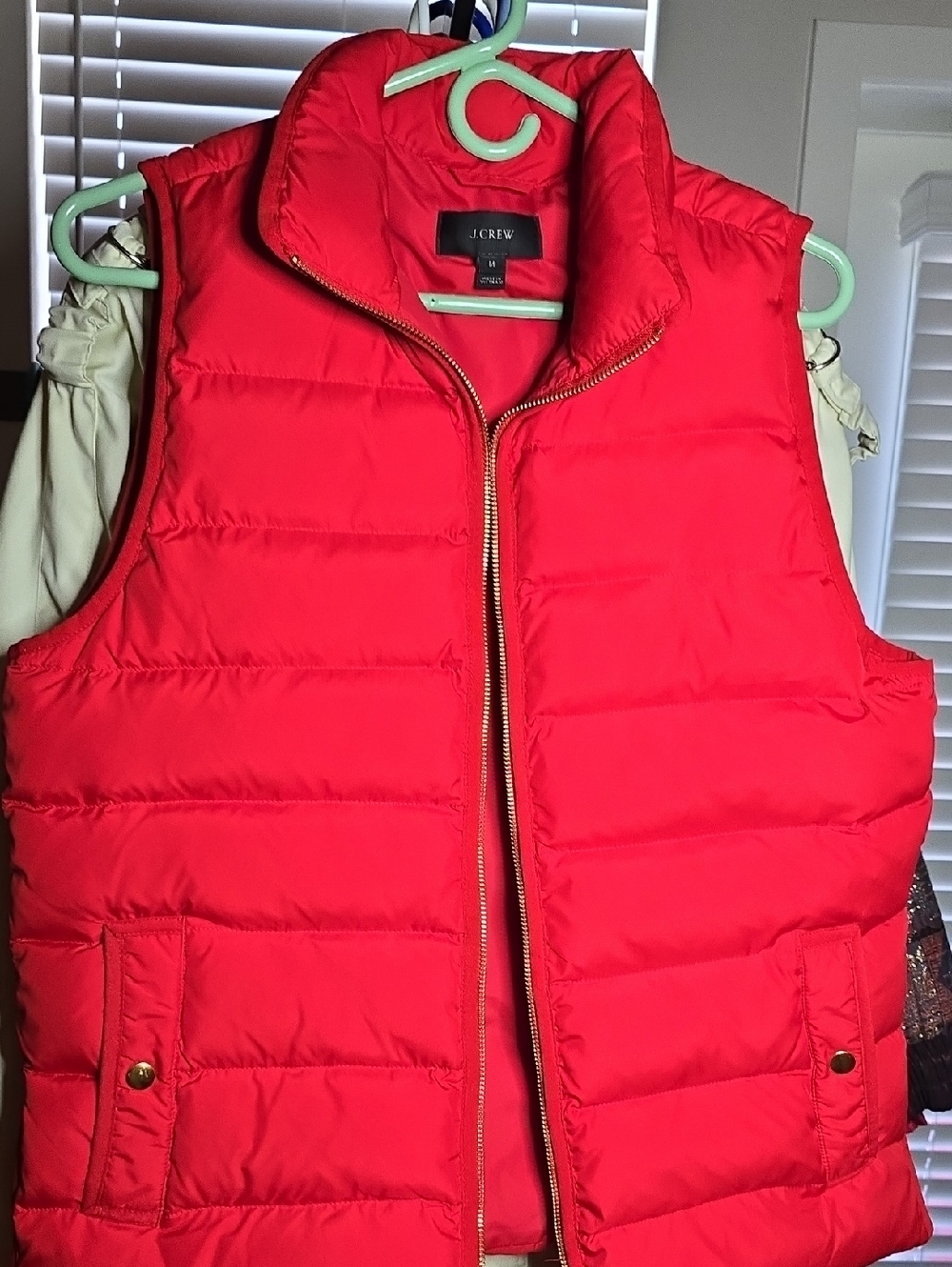 J. Crew Red Quilted Puffer Vest